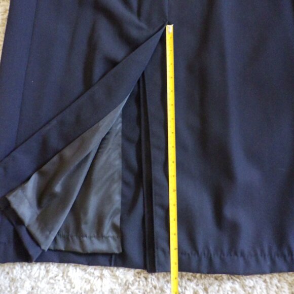 Vintage London Fog Trench Coat Men's 42 T/L Navy Blue 100% Wool Jacket Formal - Picture 11 of 12